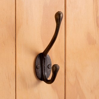 Double coat hook cast iron